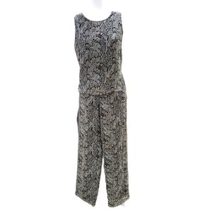 Bridgetown Collection Pantsuit Women's Size Small Python print lined 100% silk